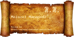 Meiszel Manassé névjegykártya